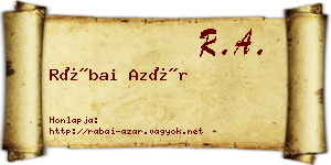 Rábai Azár névjegykártya